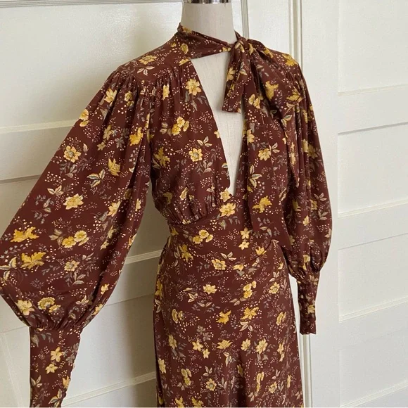 $498 Dôen Blossom Dress Cherrywood Winding Vine Floral - Picture 4 of 12